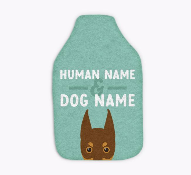 Human and Dog Names: Personalized {breedFullName} Hot Water Bottle